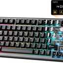 YUNZII B75 PRO MAX QMK/VIA Wireless Mechanical Keyboard,75% Layout with Screen and Knob,Custom Hot Swap Gasket,Creamy Pre-lubed Switches,Bluetooth/Type-C/2.4G for Win/Mac (Black,Cocoa Cream V2 Switch)