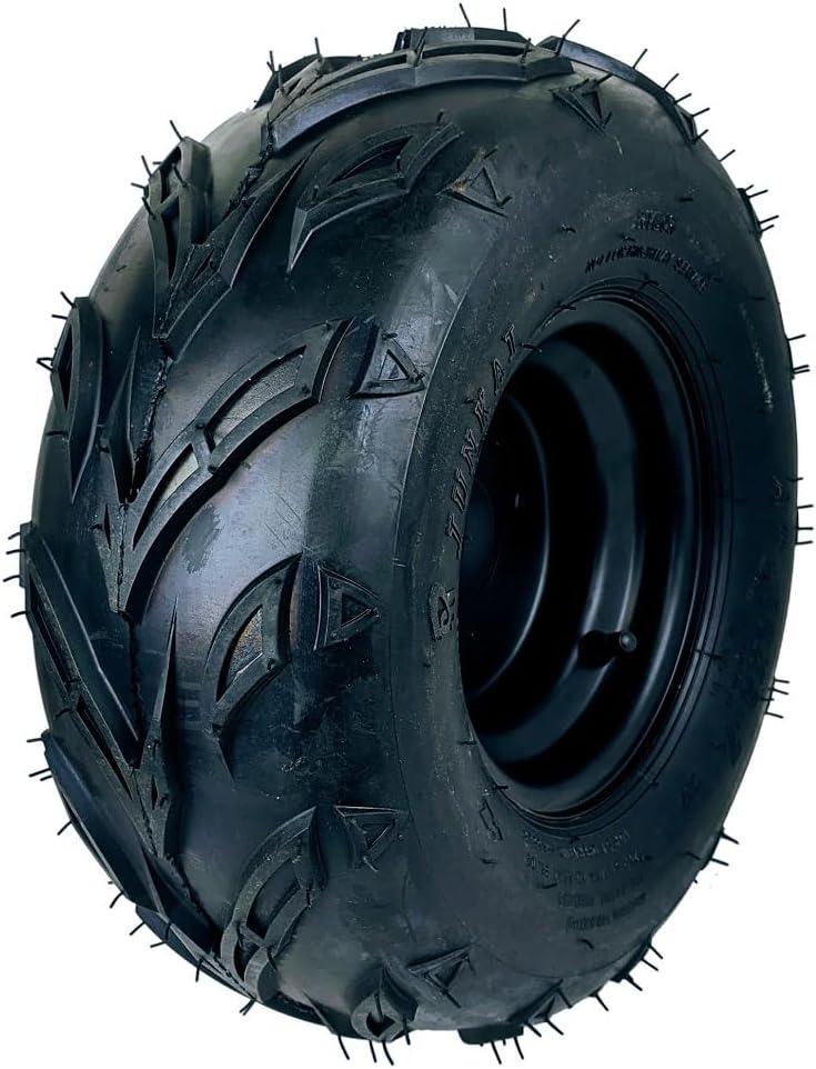 RedCap 16x8-7 Tubeless Tire with Wheel Rim Assembly Front Rear Wheel, 7 x 5" 3 Bolt Rim Spacing 79mm Compatible for Taotao Kandi Redcat Sunl Kazuma 70cc 110cc 125cc Off-Road UTV ATVs Go-Karts - (Left)