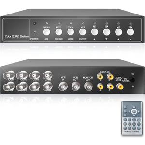 8Ch Non-Realtime Color Video Multiplexer Switcher Processor for CCTV Surveillance Cameras, Digital Zoom, Video Freezing, Motion Detection, Audio In/Out