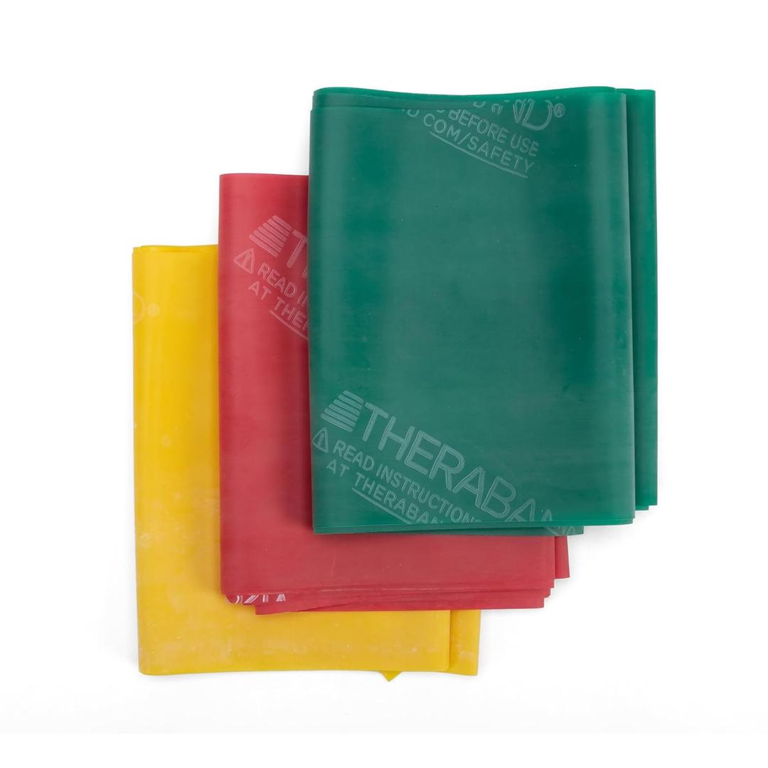 THERABAND Latex, Yellow/Red/Green - Beginner Set