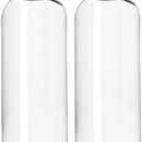 ljdeals 16 oz Clear Plastic Empty Bottles with Black Disc Top Caps, Squeezable Refillable Containers for Shampoo, Lotions, Cream and More Pack of 2, BPA Free, Made in USA
