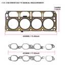 HS26744PT Cylinder Head Gasket Set with Bolts Kit Compatible with Chevy Silverado 1500 Suburban Tahoe 5.3L V8, for GMC Sierra Yukon XL 5.3 V8 L83 L8B 2014-2020 Replace HGS4308 12657968