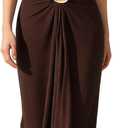 OYOANGLE Women's Deep V Neck Halter Maxi Dress Sexy Summer Backless Wedding Guest Vacation Beach Party Formal Dresses, Small