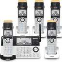 VTech IS8151-5 Super Long Range 5 Handset DECT 6.0 Cordless Phone for Home with Answering Machine, 2300 ft Range, Call Blocking, Bluetooth, Headset Jack, Power Backup, Intercom, Expandable to 12 HS