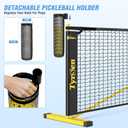 Portable Pickleball Net for Driveway, 22 FT Regulation Size & 11 FT Half Court Size Pickle Ball Net with Ball Collector, 2-in-1 Pickle Ball Net with Carry Bag for Garages Backyard