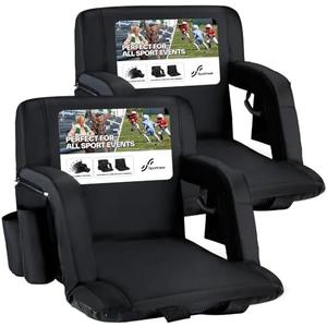 Amazon.com: Sportneer Stadium Seats with Back Support: 2.5'' Thick Comfy Cushion 6 Adjustable Angle Bleacher Seat with Armrest - 2 Large Pockets, 2 Cup Holders Stadium Chair for Sport Events Concerts Parks : Sports & Outdoors