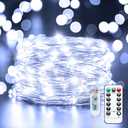 Fairy Lights Plug in, 33Feet 100 LED USB Powered Twinkle Lights with Timer and Remote, Starry String Lights for Indoor Outdoor Wreath Wall Dorm Bedroom Mason Jar Christmas Decoration (Pure White)