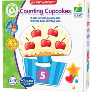 The Learning Journey: My First Match It - Counting Cupcakes- 15 Piece Self-Correcting Matching Puzzles - First Learning Toys for Toddlers 2-5 - Award Winning Toys