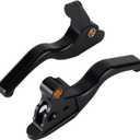 3 Finger 5.9" CNC Shorty Hand Control Lever Kit Brake Clutch Levers Fit for Harley Touring Electra Glide Highway King Ultra Limited 2008-2013, 2021-2024(Black)