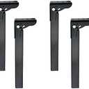 Geesatis Furniture Legs, Folding Metal Table Legs, Adjustable Replacement Desk Legs for Sofa Office Table Loveseat Dresser, with Mounting Screws, 4 Pack Black 10 inch