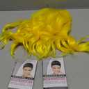 Dai Cloud Light Orange Wigs with Bangs for Women Long Wavy Curly Wig Party Cosplay Halloween Daily Use(Yellow)