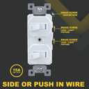 Faith White Double Light Switch (2-Pack) | Two Single-Pole Wall Light Switches in 1-Gang Fixture | 15-Amp Duplex Toggle Switches for Home Improvement | Grounding Screw & Matching Wall Plate Included