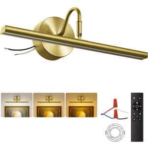 Hardwired Picture Lights for Wall 16.5" Wall Lights for Pictures, 3CCT Dimmable Light for Pictures on Wall, 15W Brass Gallery Art Display Poster Light, 2700K-6500K, 1200LM