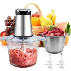 BUMET 2X12-Cup Bowls 800W Electric Food Processor