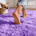 OLANLY Area Rugs for Living Room Bedroom, Machine Washable 4x5.9 ft Soft Fluffy Shaggy Bedside Rug, Indoor Floor Carpet for Kids Girls and Boys, Dorms, Nursery Rooms, Home Decor Aesthetic, Purple