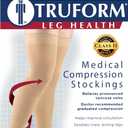 Truform 30-40 mmHg Compression Stockings for Men and Women, Thigh High Length, Dot-Top, Open Toe, Black, Small (Small (1 Pair))