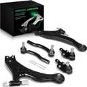 6pcs Set of Front Lower Control Arm Lower Ball Joint & Outer Tie Rod Ends for:-Toyota Camry 2007-2011, for:-Lexus ES350 2007-2012 2.4L 2.5L 3.5L Replace OE# K620334 K620333 K500044 K500043