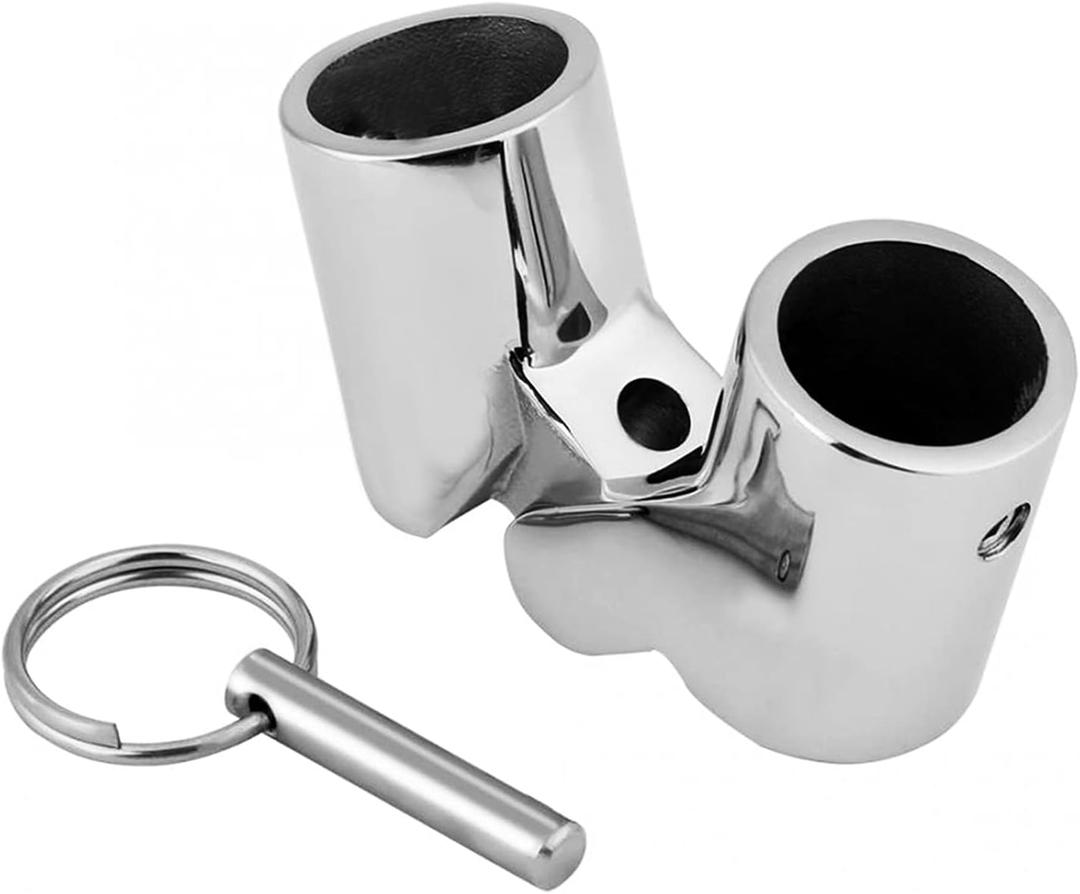 RedSnake Stainless Steel Marine Grade Boat Railing Pipe Connector Folding Swivel Coupling Tube Pipe Connector Boat Hardware Fitting for (25mm) 1inch or (22mm) 7/8inch
