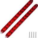 Red Trailer Light Bar, 15inch 11 LED Trailer Rear Light Bar, Park/Brake/Turn/Signal/Marker Waterproof Enclosed Trailer Lights for Utility Trailer Truck Pickup (2 Pack)