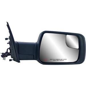 Replacement Passenger Right Side Door Mirror Power and Heated with Blind Spot Glass Textured Back Cover for RAM 1500 from 2019 to 2024, Standard