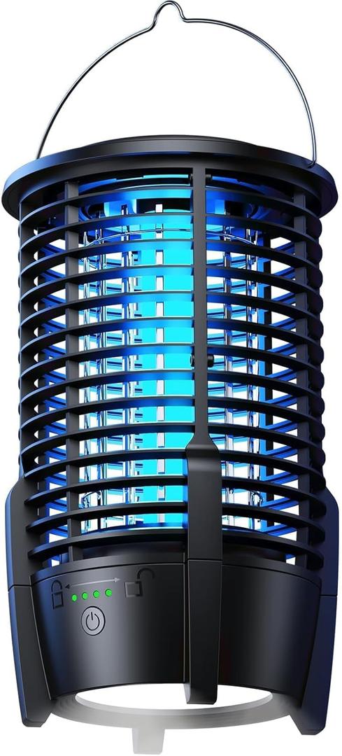 Rechargeable Cordless Bug Zapper Outdoor, Mosquito Zapper Rechargeable, Battery Bug Zapper with LED Light/3600mAh Battery, Mosquito Killer, Portable Fly Zapper for Camping Patio Backyard Garden