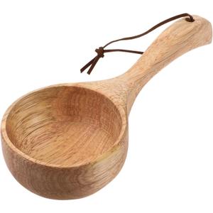 Wood Scoop Bath Salt Scoop Wooden Kitchen Scoops Rice Spoon Multipurpose Large Wood Water Spoon Scoops for Canisters 8 Inch Round Serving Soup for Cooking Stirring