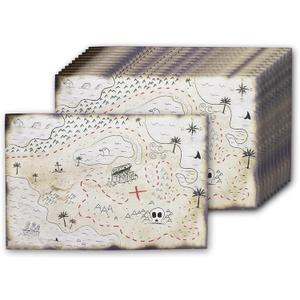 Blue Panda 12 Pack Double Sided Pirate Treasure Map