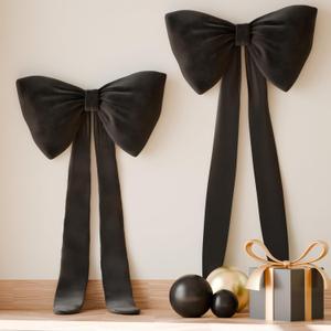 Black Bows Birthday Decorations, 13''10'' Large Bows for Party Decorations Wedding Backdrop Coquette Decorations, Bows for Wall Decor Baby Shower Backdrop Door Hangings Christmas Tree Bows, 2 Packs Black Bows Birthday Decorations, 13''10'' Large Bows for Party Decorations Wedding Backdrop Coquette Decorations, Bows for Wall Decor Baby Shower Backdrop Door Hangings Christmas Tree Bows, 2 Packs