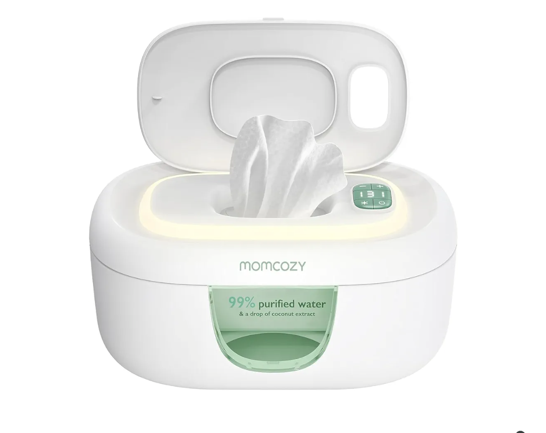 Momcozy Baby Wipe Warmer, Innovative Spring Design, Large Capacity Wipes Dispenser, Fast and Even Heating, 4 Modes of Temperature Heating Control, Diaper Wipe Warmer with Night Light