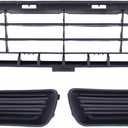 ApplianPar Front Bumper Lower Grille and Left Right Side Fog Light Covers Kit for Toyota Camry 2007-2009