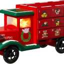 Glitzhome 15"H Wooden Christmas Truck Countdown, Advent Calendar for the Holidays Table Decoration 24 Days Until Christmas Countdown