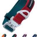 Heavy Duty Tactical Dog Collar,Metal Buckle Quick Release Collar for Large Dogs,1700 LB Strength Tested,Dual Color Nylon Collar for Walking,Training & Hunting (Green)