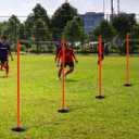 Orange Soccer Agility Poles Set Detachable Sports Trainning Speed Pole Slalom Poles with Rubber Base Sport Traning Equipment