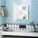 White 16x22 Medicine Cabinet, Bathroom Mirror with Adjustable Storage Shelf | White Bathroom Wall Cabinet with 2 Adjustable Plastic Shelves, Reversible Door; Pre-Assembled for Recessed/Surface Mounting