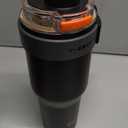 TKK 40 oz Insulated Tumblers with Handle and Straw, Stainless Steel Travel Mug with Ceramic Coating, Leak Proof Double Walled Iced Coffee Cup with Strainer for Hot & Cold Drinks, Black