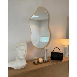 Irregular Wall Mirror 2036 Inch Wall Mirrors Decorative Gold Modern Asymmetrical Abstract Mirror for Bathroom Bedroom Living Room Entryway Hallway
