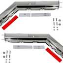 BST BSSP 2PCS Semi Trucks Spring Loaded Mud Flap Hanger Bracket Set Chrome Angled, Bolt Spacing 2-1/2" 2.5",for Commercial Truck Heavy Duty HD Mudflap Hanger, Right & Left Side