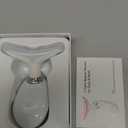 Face Light Therapy Device, Based on Triple Action LED, Thermal, and Vibration Technologies, Face and Neck Beauty Device with 7 Color LED for Home Use, Improve Skin(Glossy White)