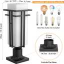 Outdoor Post Light Fixture - Aluminum Lamp Posts Outdoor Lighting, Outdoor Lightpost Lantern with 3-Inch Pier Mount Base Outside Pole Lighting for Porch Garnden (19.3''H, 1 pc)
