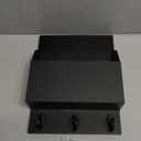 Key and Mail Holder for Wall Mount, Entryway Mail Holder with 2 Slot, Key Holder with 3 Sturdy Hooks for Coat, Dog Leash, Decorative Key Rack (8.86W x 11.42H x 3D) (Black)