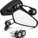 BUMBEE Motorcycle Bar End Mirrors - Rear View Black Mirror Compatible with Most Honda MSX125 CB500F Z125 pro-Z650 Z750 Z800 Z900 MT-03 FZ-07 MT-09 FZ-09 MT-10 FZ-10 MT-25 FZ6 FZ8 FZ6R0