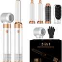 5 in 1 Blow Dryer Brush Set,Hot Air Styler Negative Ion Air Curling Wrap Air Curler, Round Brush Blow Dryer Curling Iron Hair Styling Tools Gift for Dry,Volumize, Straight,Curl,100-120V