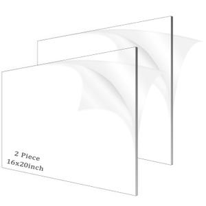 Acrylic Sheets,Clear Cast Plexiglass with Protective Paper for Signs DIY Display Projects,Craft,Photo Frames (2 Piece 16"20'' 3mm, 2)
