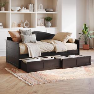 AFI, Acadia Twin Wood Daybed with 2 Storage Drawers, Espresso