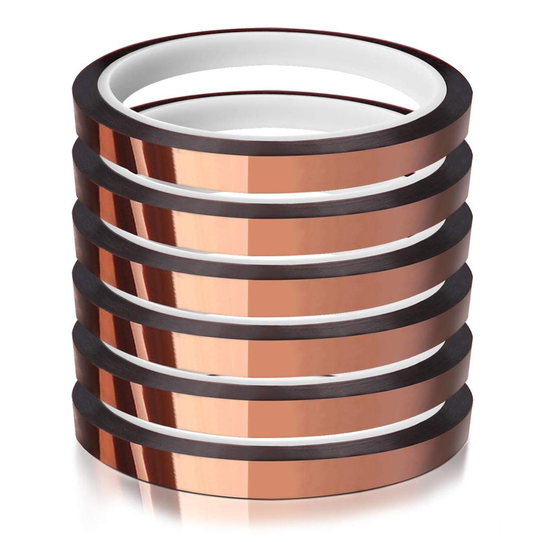 Heat Tape for Sublimation Transfer, Heat Resistant/Press, Adhesive Transfer Tape, Thermal, No Residue, 6 Rolls 10mm x33m(108ft)