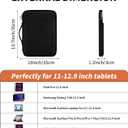 DDgro 12.9 inch iPad Pro Sleeve Tablet Carrying Case for Surface Pro, Galaxy Tab S8/S7+, iPad Pro 12.9 and More Protective Bag with Pockets for Keyboard (PU-Black, 12.9 inch)