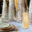 Hacaroa 48 Pack Plastic Stemless Champagne Flutes, 9 Oz Clear Toasting Glasses Highball Cups BPA-Free, Disposable Mimosa Glasses for Wine, Cocktail, Bar, Party, Wedding, Shatterproof, Gold Rim