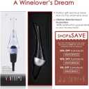 Vintorio Wine Aerator Pourer - Premium Aerating Pourer and Decanter Spout (Silver)