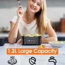 Cordless Electric Lunch Box for Adults – Battery-Powered Heated Lunch Box with 1.2L Stainless Steel Container, Timer Function, and Leak-Proof Food Warmer for Work, Travel & Office