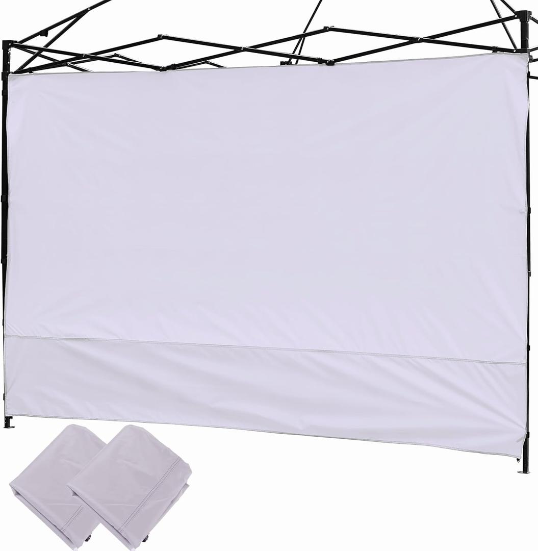 Canopy Sunwall, Instant SunWall 10ft x10ft, Sidewall for Pop Up Canopy Tent, 2 Pack Sidewalls Only, White